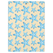 Aquarellblaues Starfish-Muster Klemmbrett (Rückseite)