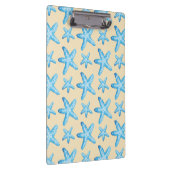 Aquarellblaues Starfish-Muster Klemmbrett (Rechts)