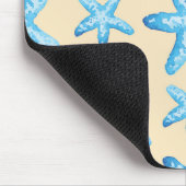 Aquarellblaues Starfish-Muster Mousepad (Ecke)