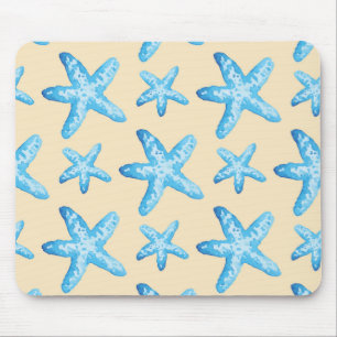 Aquarellblaues Starfish-Muster Mousepad