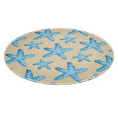 Aquarellblaues Starfish-Muster Schneidebrett (Ecke)