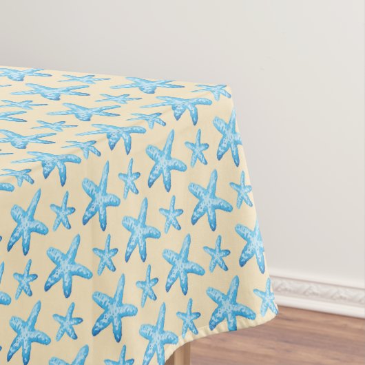 Aquarellblaues Starfish-Muster Tischdecke (Beispiel)