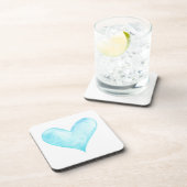 Aquarellblauherz Getränkeuntersetzer (Rechte Seite)