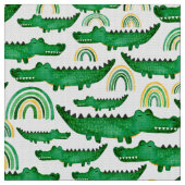Aquarellblende Krokodile Kinder Reptilien Stoff (Nahaufnahme)