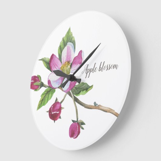 Aquarellblossom Große Wanduhr (Winkel)