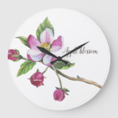 Aquarellblossom Große Wanduhr (Vorderseite)