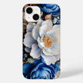 Aquarellblossom in blauen und weißen Blume, Case-Mate iPhone Hülle (Rückseite)