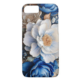 Aquarellblossom in blauen und weißen Blume, Case-Mate iPhone Hülle