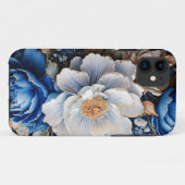 Aquarellblossom in blauen und weißen Blume, Case-Mate iPhone Hülle (Rückseite (Horizontal))