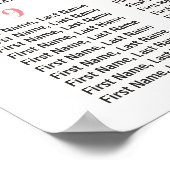 Aquarellblume 12 Tische Hochzeitskarte Poster (Ecke)