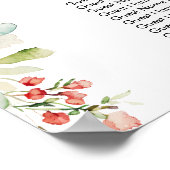 Aquarellblume 19 Tische Hochzeitssitze Poster (Ecke)