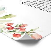 Aquarellblume 19 Tische Hochzeitssitze Poster (Ecke)