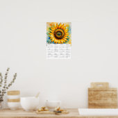 Aquarellblume 2025 Kalender Poster (Küche)