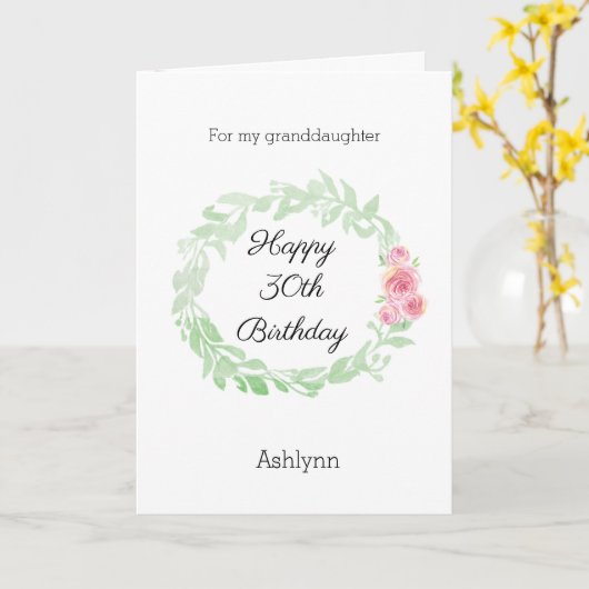 Aquarellblume 30. Geburtstag Karte (Gelbe Blume)