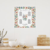 Aquarellblume 4 Tische Hochzeitssitze Poster (Küche)