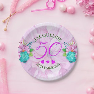 Aquarellblume 50 und fabelhaft pappteller