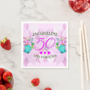 Aquarellblume 50 und fabelhaft serviette