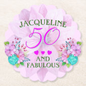 Aquarellblume 50 und fabelhaft untersetzer (Vorderseite)