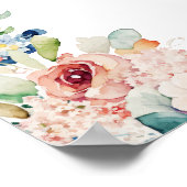 Aquarellblume 5 Tische Hochzeitssitze Poster (Ecke)