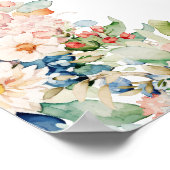 Aquarellblume 5 Tische Hochzeitssitze Poster (Ecke)