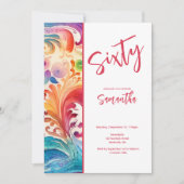 Aquarellblume 60. Geburtstag Einladung (Vorderseite)