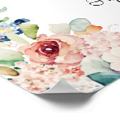 Aquarellblume 6 Tische Hochzeitssitze Poster (Ecke)