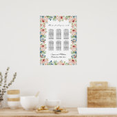 Aquarellblume 6 Tische Hochzeitssitze Poster (Küche)