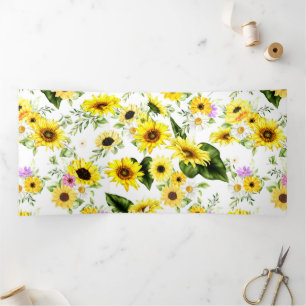 Aquarellblume 7 dreifach gefaltete karte