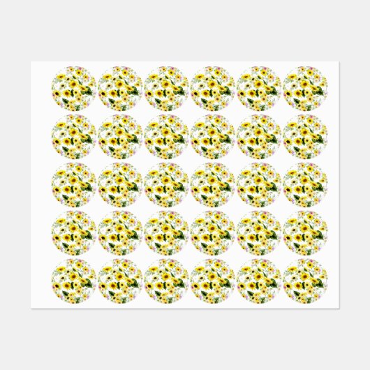 Aquarellblume 7 etiketten (Blatt)