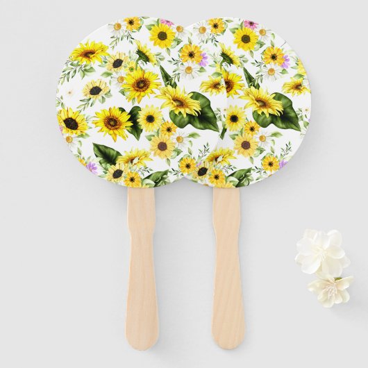 Aquarellblume 7 fächer (Vorne und Hinten)