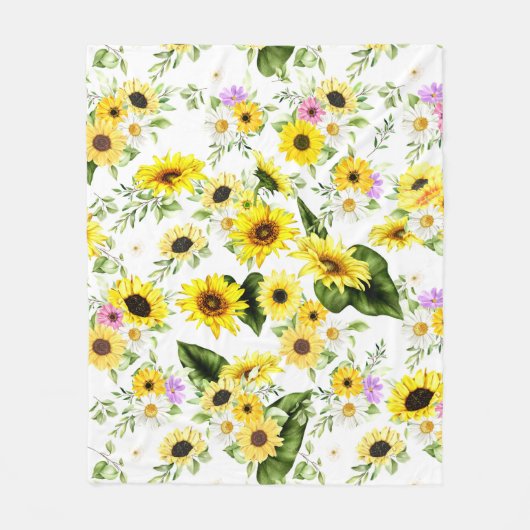 Aquarellblume 7 fleecedecke (Vorderseite)