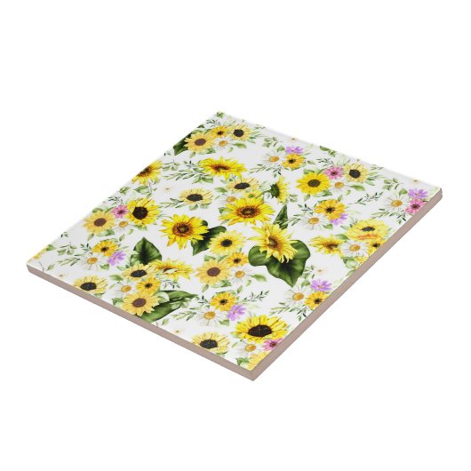 Aquarellblume 7 fliese (Seite)