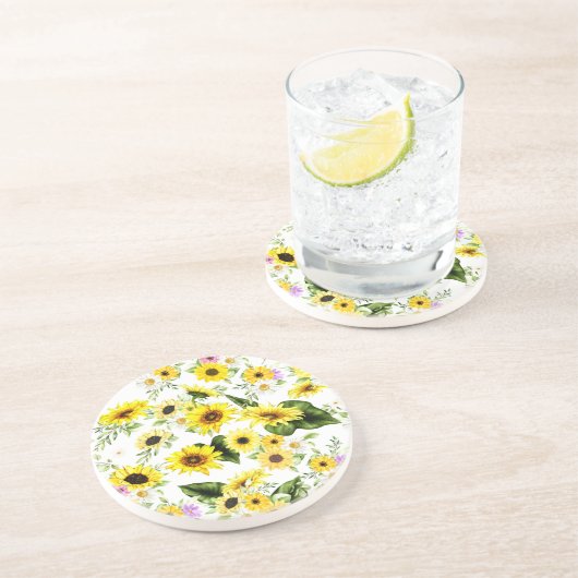 Aquarellblume 7 getränkeuntersetzer (Seite)