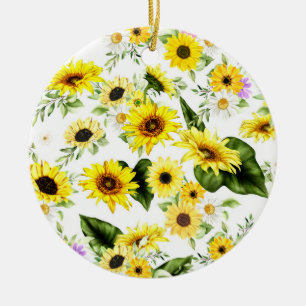 Aquarellblume 7 keramik ornament