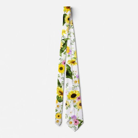 Aquarellblume 7 krawatte (Rückseite)