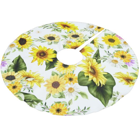 Aquarellblume 7 polyester weihnachtsbaumdecke (Schrägansicht)