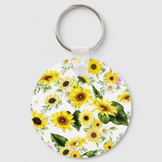 Aquarellblume 7 schlüsselanhänger (Rückseite)