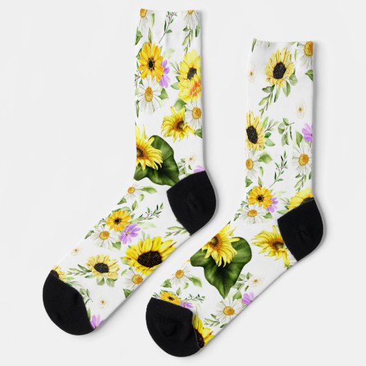 Aquarellblume 7 socken (Linkes Detail)