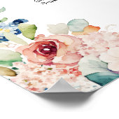 Aquarellblume 7 Tische Hochzeitssitze Poster (Ecke)