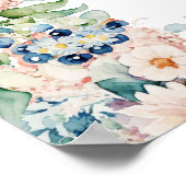 Aquarellblume 7 Tische Hochzeitssitze Poster (Ecke)