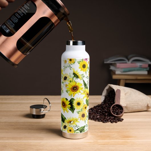 Aquarellblume 7 trinkflasche (Kaffee)