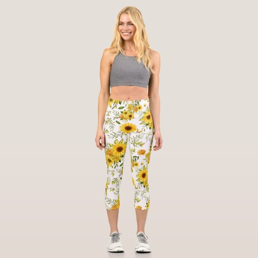 Aquarellblume 8 capri leggings (Vorderseite)