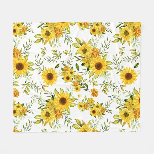 Aquarellblume 8 fleecedecke (Vorderseite (Horizontal))