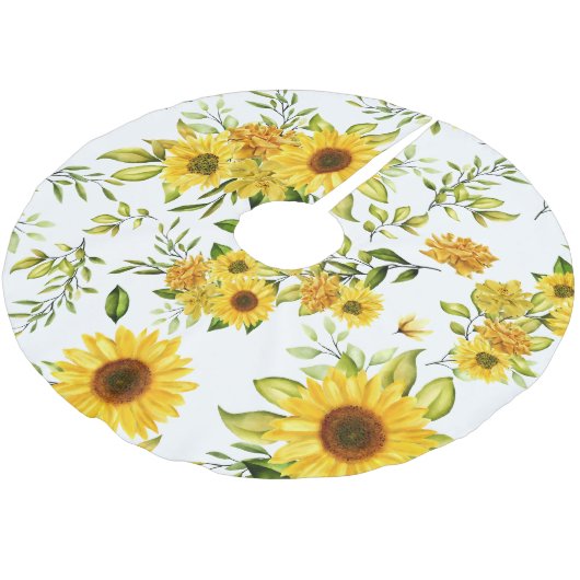 Aquarellblume 8 polyester weihnachtsbaumdecke (Schrägansicht)