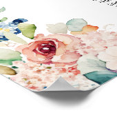 Aquarellblume 8 Tische Hochzeitssitze Poster (Ecke)