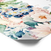 Aquarellblume 8 Tische Hochzeitssitze Poster (Ecke)