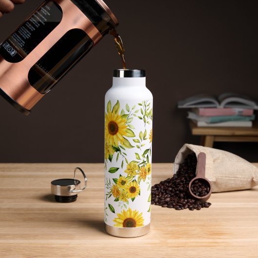 Aquarellblume 8 trinkflasche (Kaffee)