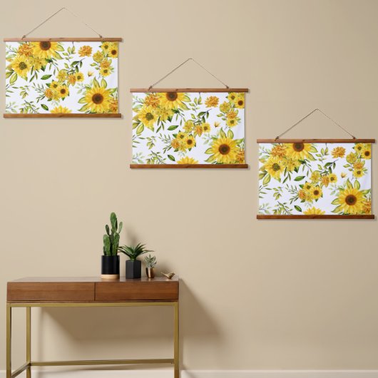 Aquarellblume 8 wandteppich mit holzrahmen (Asymmetrisch)