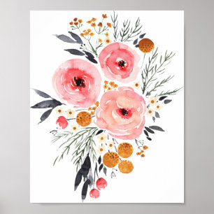 Aquarellblume 8x10 Poster Print