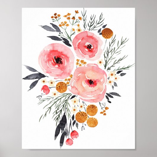 Aquarellblume 8x10 Poster Print (Vorne)